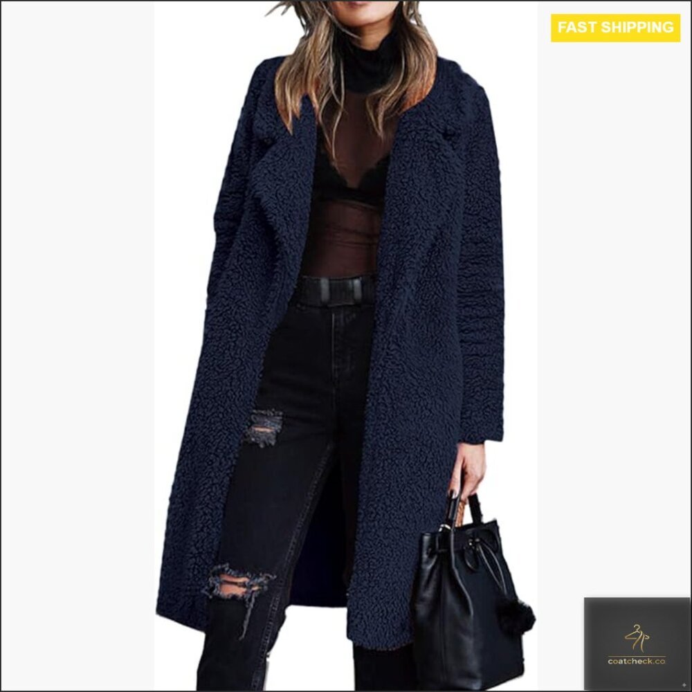 Faux Fur Teddy Jacket Oversized Fuzzy Fleece Cardigan Coat Winter Warm Chic